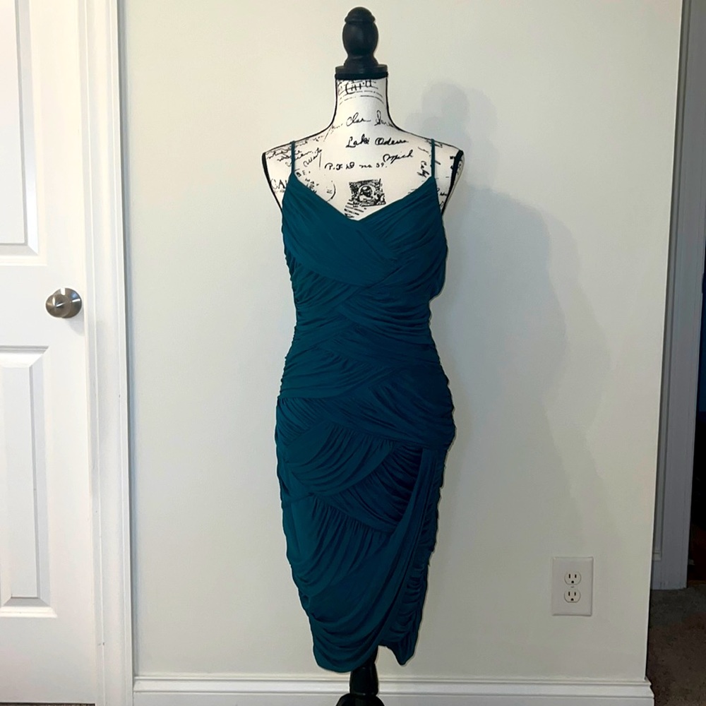 Halston cocktail dress with fabulous ruching